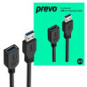 Prevo USBM-USBF-2M USB Extension Cable  USB 3.0 Type-A (M) to USB Type-A (F)  2m  Black  Up to 5Gbps Transmission Rate  Retail B