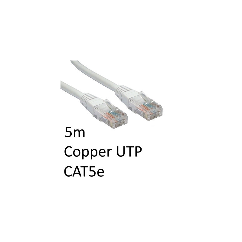 RJ45 (M) to RJ45 (M) CAT5e 5m White OEM Moulded Boot Copper UTP Network Cable