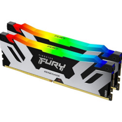 Kingston FURY Renegade KF564C32RSAK2-64 64GB (2x 32GB) DIMM System Memory  6400MHz  DDR5  CL32  Silver  RGB  Intel XMP