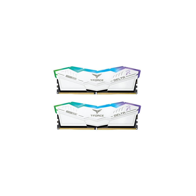 Team T-Force Delta RGB FF3D532G6400HC40BDC01 32GB 6400MHz DDR5 System Memory  2 x 16GB  White  CL40-40-40-84 1.35V