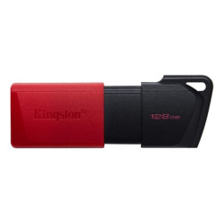 Kingston DataTraveler ExodiaM DTXM/128GB USB Flash Drive  128GB  USB 3.2  Red / Black  Moving Cap Design