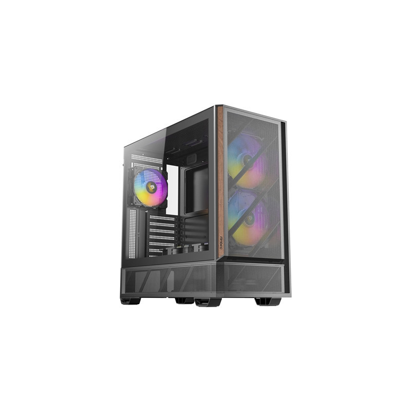 Antec P30 ARGB Mid-Tower Gaming Case  High-Airflow Design  Tempered Glass Side Panel  USB-C 10 Gb/s  Pre-Installed ARGB Fans (Bl