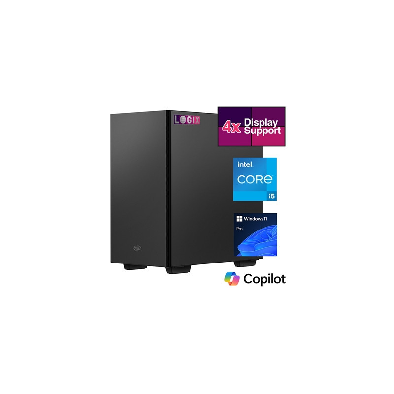 LOGIX Micro Tower - Designed for CCTV Use - Intel i5 Processor  16GB Kingston Memory  500GB Kingston SSD  Output to 4 Monitors  