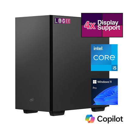 LOGIX Micro Tower - Designed for CCTV Use - Intel i5 Processor  16GB Kingston Memory  500GB Kingston SSD  Output to 4 Monitors  