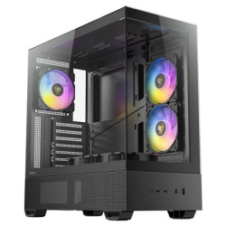 Antec CX705 ARGB Gaming PC Case Mid Tower  270° Tempered Glass  RGB Fans  ATX/Micro-ATX/ITX Compatible  USB-C  High Airflow  Bla