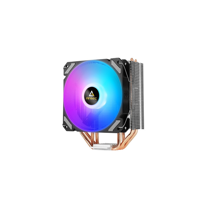 Antec A400i Fan CPU Cooler  Universal Socket  120mm Neon Light Effect Silent RGB PWM Fan  1800RPM  4 Direct-Touch Copper Heatpip
