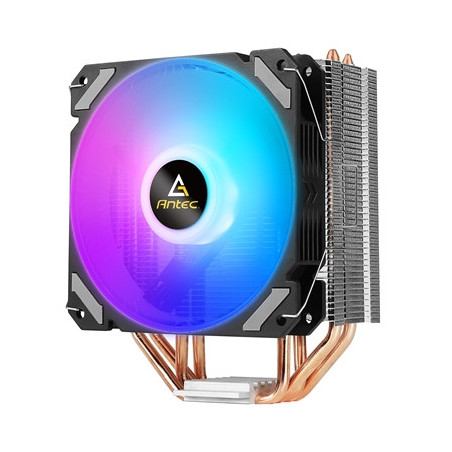 Antec A400i Fan CPU Cooler  Universal Socket  120mm Neon Light Effect Silent RGB PWM Fan  1800RPM  4 Direct-Touch Copper Heatpip