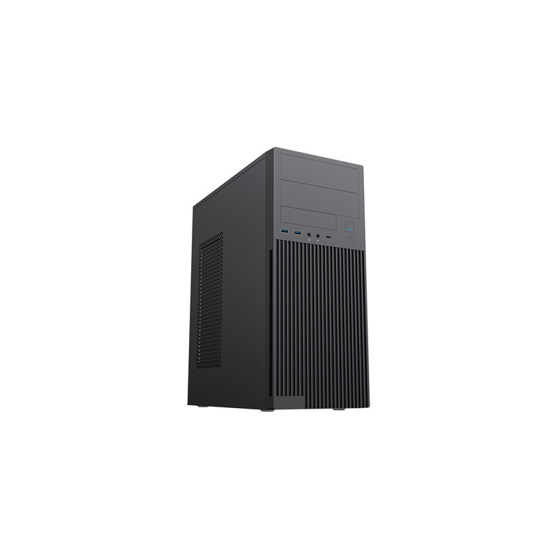 CiT Academy Mid-Tower Office PC Case With USB Type C and 80mm Rear Black Fan and 500W Power Supply Included
