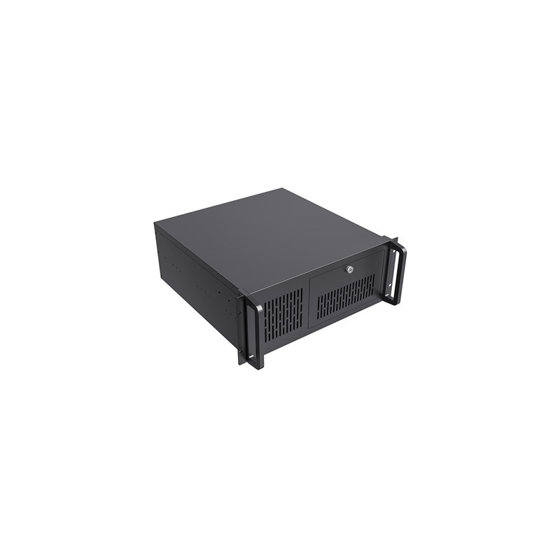 CiT 4U Rackmount Server Case 500mm  Heavy-Duty Industrial Chassis with Lockable Front Door  Supports ATX/mATX  8x Internal HDD B
