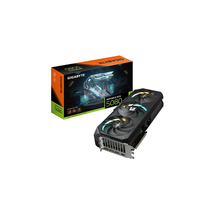 Gigabyte NVIDIA GeForce RTX 5080 GAMING OC 16GB GDDR7 Graphics Card  10752 CUDA Cores  2730 MHz Core Clock  Triple Fan  RGB  3x 