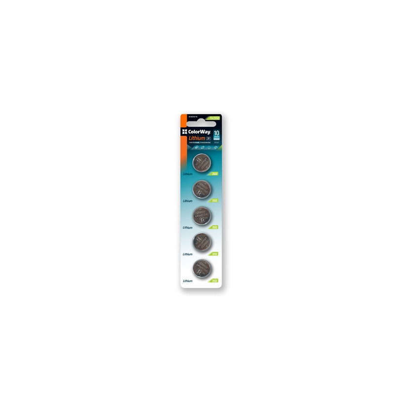 Colorway Lithium Power Blister Pack of 5 Coin Cell CR2032 Batteries
