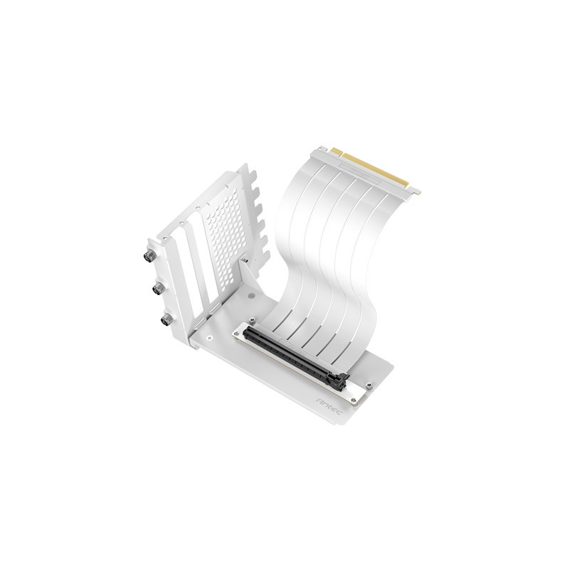 Antec RTX50 PCIe 5.0 Riser Cable with 90 degree Bracket Mount  White   Designed To Allow Vertical Mounting Of A Graphics Card