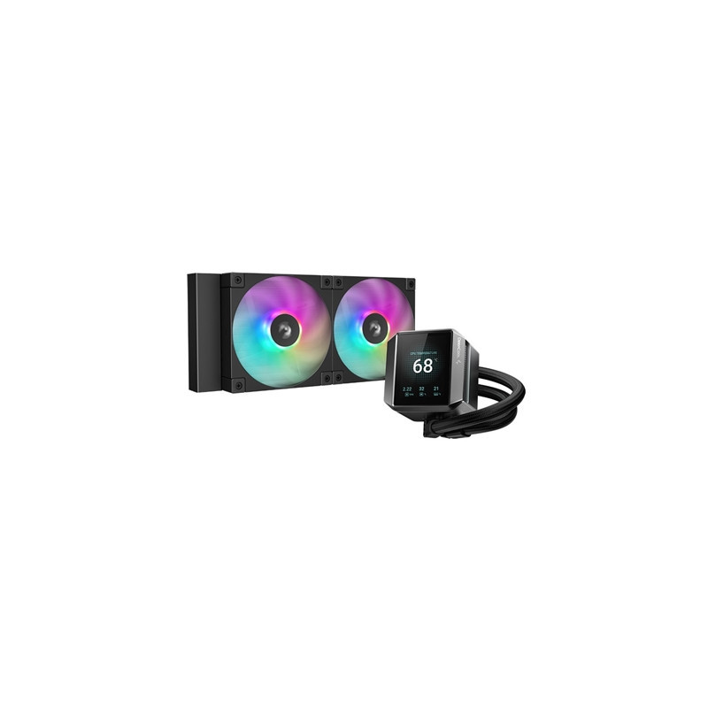 DeepCool Mystique 240 CPU Cooler  ARGB  Personalized Cooling with 2.8“ TFT LCD Screen and Enhanced Pump Performance  5 year warr