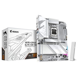 Gigabyte X870 AORUS ELITE X3D ICE AMD AM5 Socket Motherboard  ATX  4x DDR5 Slots  4x M.2 Socket  5GbE LAN  Wi-Fi 7  1x HDMI Port