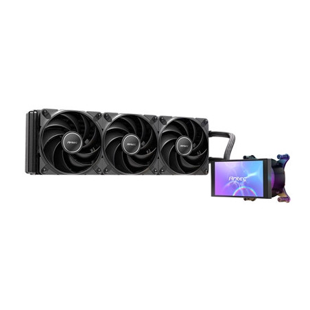 Antec Vortex View 360 Black AIO Liquid CPU Cooler  Massive 5-Inch Rotatable IPS LCD Display  9th Gen Asetek Pump for 400W TDP  T