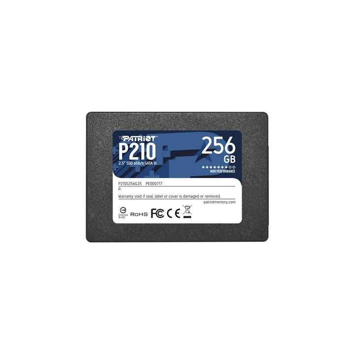 Patriot P210 (P210S256G25) 256GB 2.5 Inch SSD  Sata 3 Interface  Read 500MB/s  Write 400MB/s  3 Year Warranty