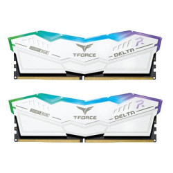 Team T-Force Delta RGB FF3D532G6400HC40BDC01 32GB 6400MHz DDR5 System Memory  2 x 16GB  White  CL40-40-40-84 1.35V
