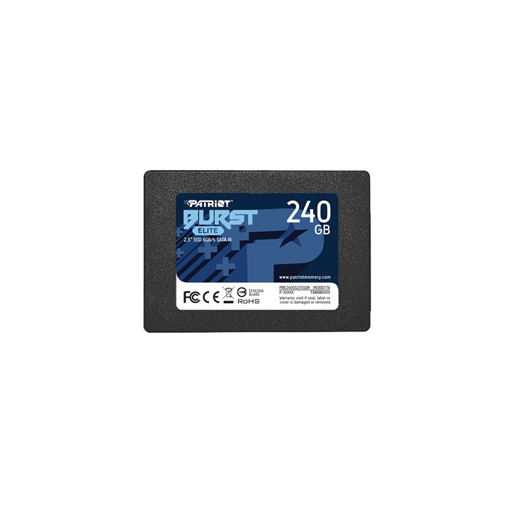 Patriot Elite (PBE240GS25SSDR) 240GB 2.5 Inch SSD  Sata 3 Interface  Read 450MB/s  Write 320MB/s 3 Year Warranty