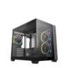 DeepCool CG330 3F ARGB Dual-Chamber Micro-ATX Tower Case  Tempered Glass Panels  3 x 120mm ARGB Fans  USB 3.0  ITX/Micro-ATX  Bl