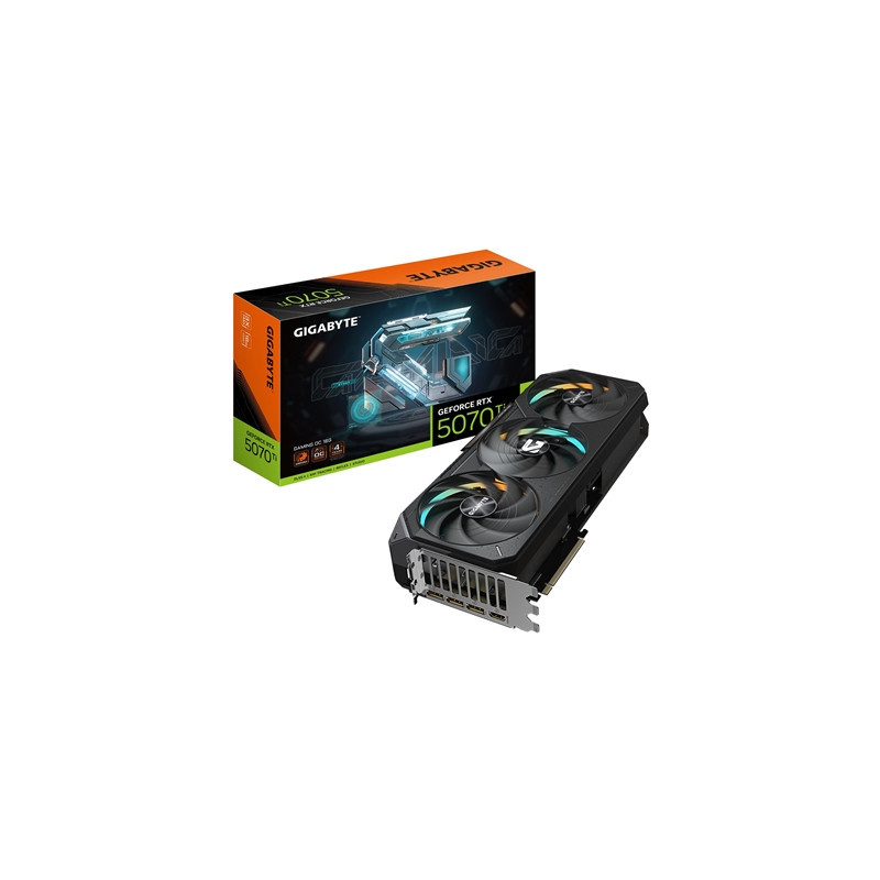 Gigabyte NVIDIA GeForce RTX 5070 Ti GAMING OC 16GB GDDR7 Graphics Card  8960 CUDA Cores  2588 MHz Core Clock  Triple Fan  RGB  3