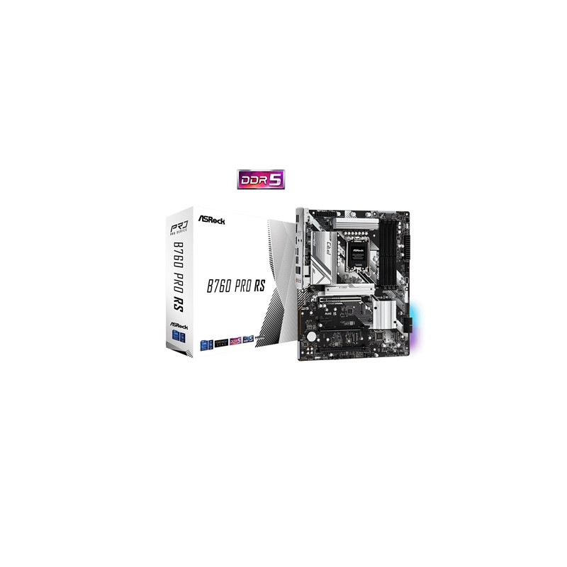 ASRock B760 PRO RS Intel 1700 Socket Motherboard  ATX  4x DDR5 Slots  3x M.2 Socket  Fitted I/O Shield  2.5GbE LAN  1x DisplayPo
