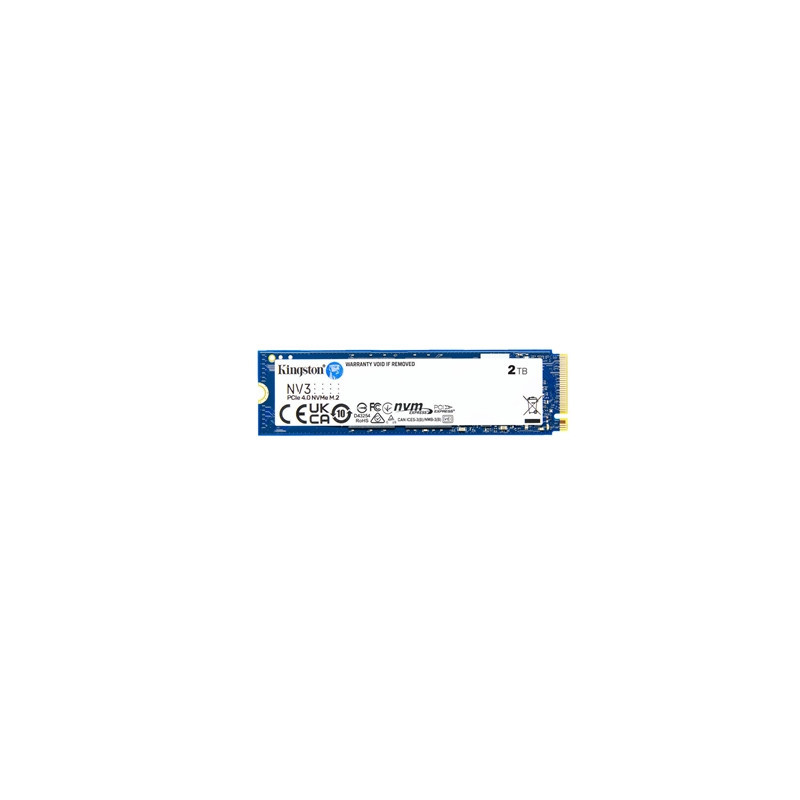 Kingston NV3 (SNV3S/2000G) 2TB NVMe SSD  M.2 Interface  PCIe Gen4  2280  Read 6000 MB/s  Write 5000 MB/s  3 Year Warranty