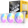 Antec Connect 120 White ARGB 3-Pack 120mm PWM Fans with Daisy Chain Design and Vibration-Absorbing Pads