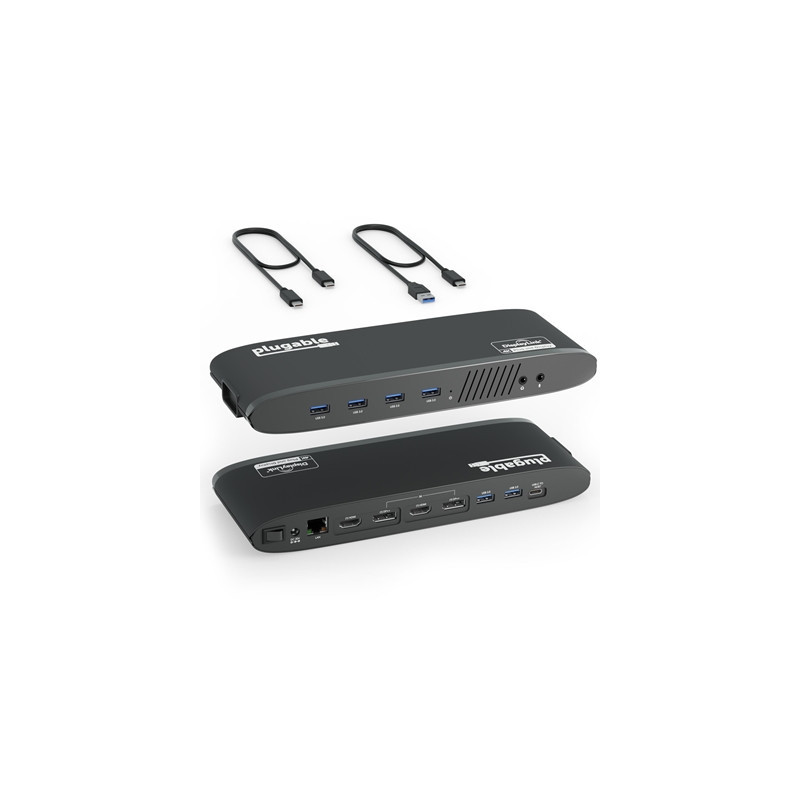 Plugable UD-6950H Universal Dual Monitor 4K USB-A/USB-C DisplayLink Certified Docking Station