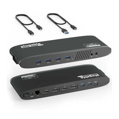 Plugable UD-6950H Universal Dual Monitor 4K USB-A/USB-C DisplayLink Certified Docking Station