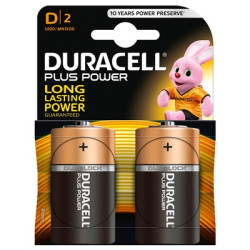 Duracell Plus Power Alkaline  Long Expiry  Pack of 2 D Batteries