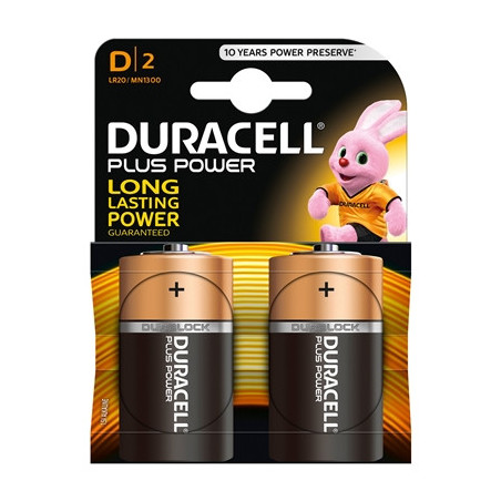Duracell Plus Power Alkaline  Long Expiry  Pack of 2 D Batteries