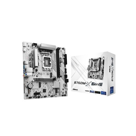 ASRock B760M-X Gen5 Intel 1700 Socket Motherboard  Micro-ATX  2x DDR5 Slots  2x M.2 Socket  2.5GbE LAN  1x DisplayPort / 1x HDMI