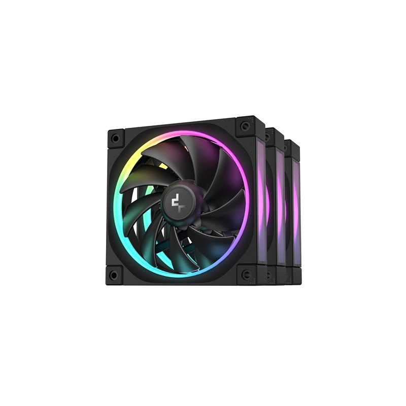 DeepCool FL12 120mm PWM 3 Pack Fan - High Performance  Low Noise  Fluid Dynamic Bearing  36 ARGB LEDs  500-2150 RPM  55 CFM Airf