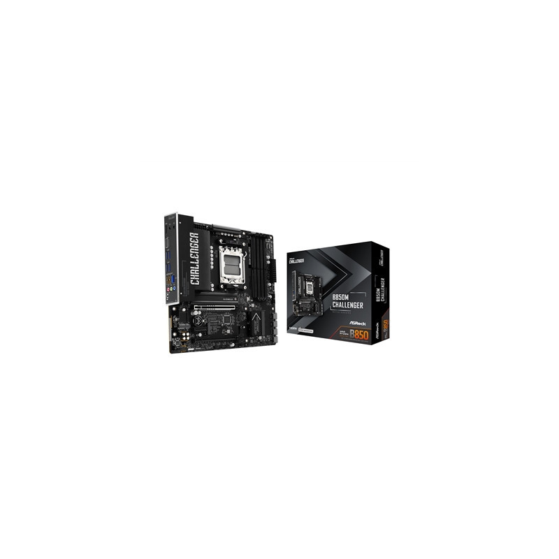 ASRock B850M Challenger AMD AM5 Socket Motherboard  Micro-ATX  4x DDR5 Slots  2x M.2 Socket  Fitted I/O Shield  2.5GbE LAN  1x H