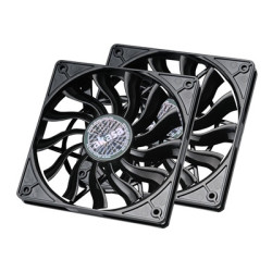 Akasa 120mm Slim Fan - PWM  Low Noise  High Airflow  12V DC Axial Fan for HTPC and Slim Systems (Model: AK-FN078-KT02  2-Pack)