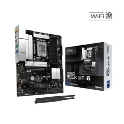 ASRock B860 Rock WiFi 7 Intel 1851 Socket Motherboard  ATX  4x DDR5 Slots  3x M.2 Socket  Fitted I/O Shield  2.5GbE LAN  Wi-Fi 7