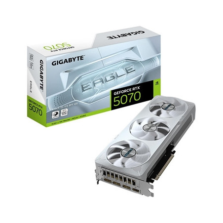 Gigabyte NVIDIA GeForce RTX 5070 EAGLE OC ICE SFF 12GB GDDR7 Graphics Card  6144 CUDA Cores  2587 MHz Core Clock  Triple Fan  Wh