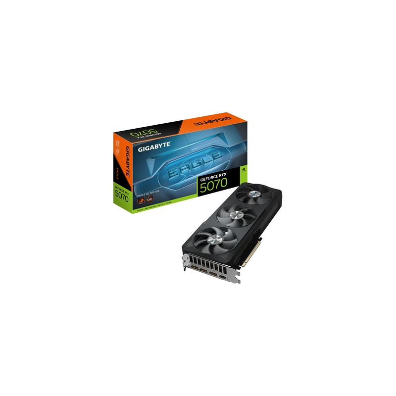 Gigabyte NVIDIA GeForce RTX 5070 EAGLE OC SFF 12GB GDDR7 Graphics Card  6144 CUDA Cores  2587 MHz Core Clock  Triple Fan  3x Dis