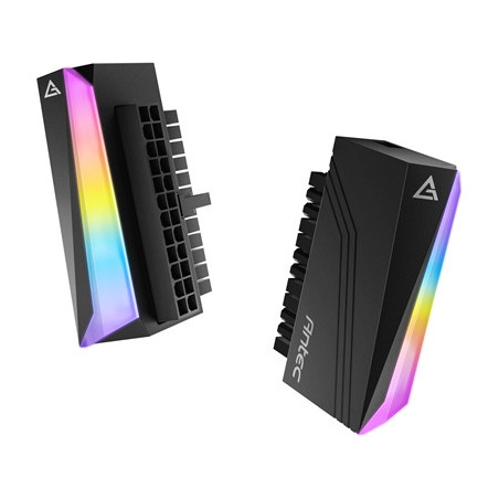 Antec 24-Pin 90-Degree ARGB Adapter - ATX Connector  5V 3-Pin  Smarter & Cleaner Cabling  ARGB Sync Support