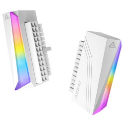 Antec 24-Pin 90-Degree ARGB Adapter - White - ATX Connector  5V 3-Pin  Smarter & Cleaner Cabling  ARGB Sync Support