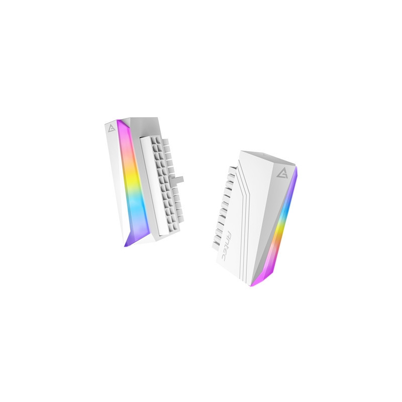 Antec 24-Pin 90-Degree ARGB Adapter - White - ATX Connector  5V 3-Pin  Smarter & Cleaner Cabling  ARGB Sync Support