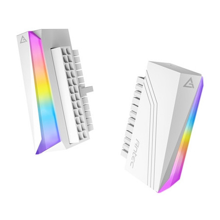 Antec 24-Pin 90-Degree ARGB Adapter - White - ATX Connector  5V 3-Pin  Smarter & Cleaner Cabling  ARGB Sync Support