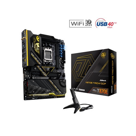 ASRock X870E TAICHI OCF AMD AM5 Socket Motherboard  ATX  2x DDR5 Slots  6x M.2 Socket  Fitted I/O Shield  5GbE LAN  Wi-Fi 7  1x 