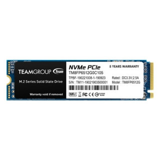 Team MP33 (TM8FP6512G0C101) 512GB NVMe SSD  M.2 Interface  PCIe Gen3  2280  Read 1600MB/s  Write 1000MB/s  3 Year Warranty