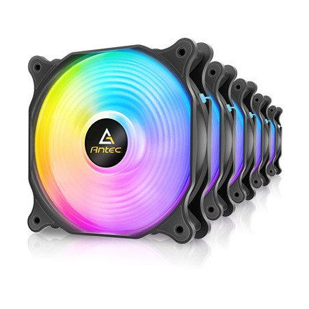 Antec F12 Racing ARGB 120mm PWM Case Fan  3 Pack  Hydraulic Bearing  1500 RPM  Black