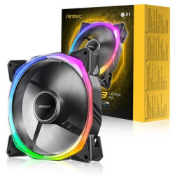 Antec Fusion T3 140mm ARGB PWM Case Fan - Hydraulic Bearing  600-1500 RPM  Black