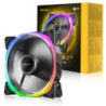 Antec Fusion T3 140mm ARGB PWM Case Fan - Hydraulic Bearing  600-1500 RPM  Black