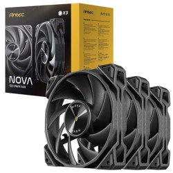 Antec NOVA 120 PWM Fan  3 Pack  High-Performance Cooling with Fluid Dynamic Bearing  Precise Three-Phase Speed Control  Industri