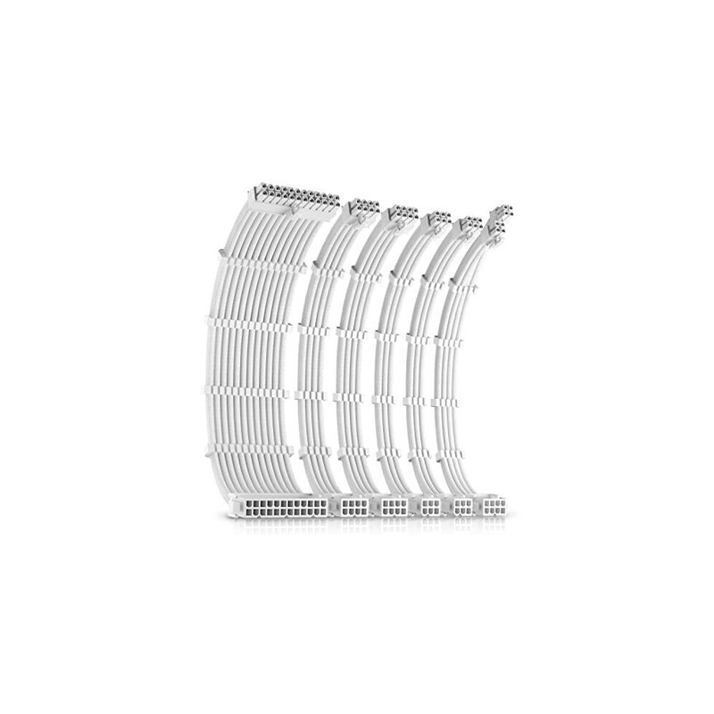 Antec White PSU Extension Cable Kit - 6 Pack (1x 24 Pin  1x 4+4 Pin  2x 8 Pin  2x 6 Pin)