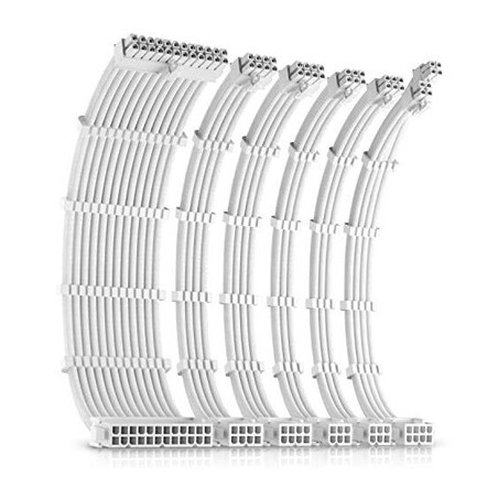 Antec White PSU Extension Cable Kit - 6 Pack (1x 24 Pin  1x 4+4 Pin  2x 8 Pin  2x 6 Pin)